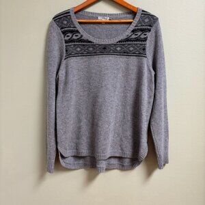 Toad & Co Womens Lambswool Aleutia Crew Sweater Size L Gray Minimalist Lagenlook